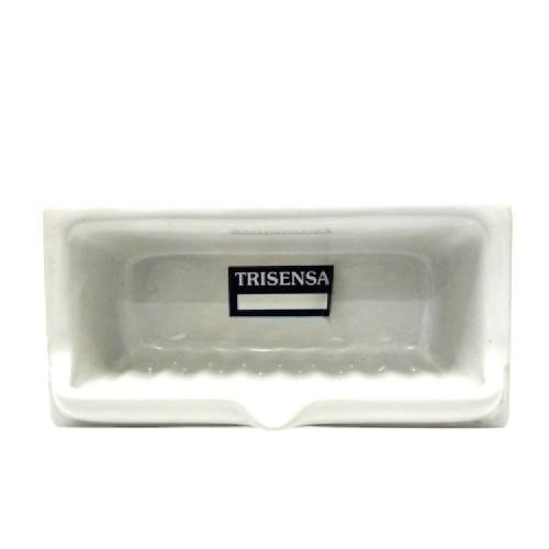 11 CM X 22 CM X 11 CM / TRISENSA Tempat Sabun Tanam Dinding Keramik Putih