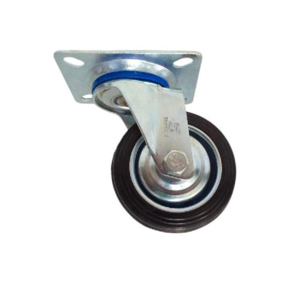 3 IN / TRIPLE-S Roda Hidup Trolly Bentuk Plat 76 MM Karet Hitam