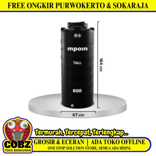 620 L / MPOIN + TALL TW600 Water Torrent Tangki Tandon Air PVC Sand + Acc Set