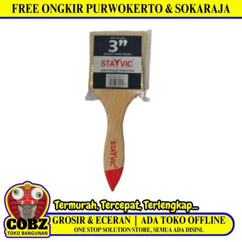 3 IN / STAYVIC Kuas Cat Tembok Kayu Besi Air Acyrlic Paint Brush