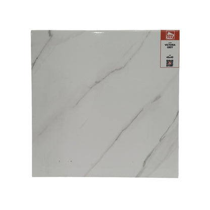 40 CM x 40 CM / ASIA TILE VICTORIA Keramik Lantai Rumah Glossy Grey Dus
