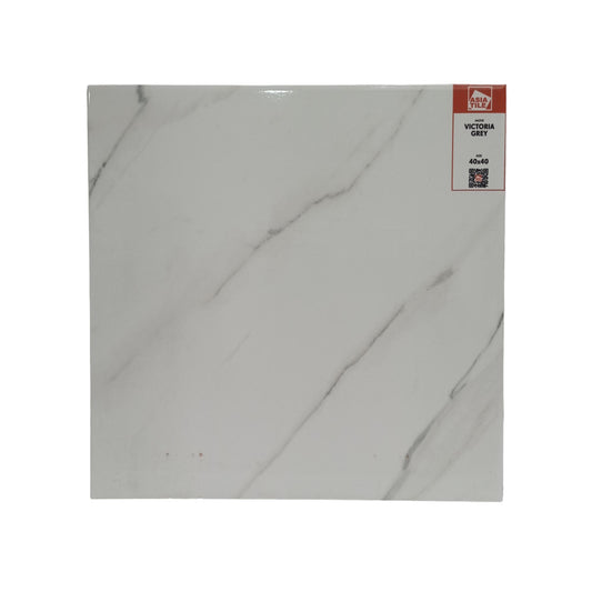 40 CM x 40 CM / ASIA TILE VICTORIA Keramik Lantai Rumah Glossy Grey Dus