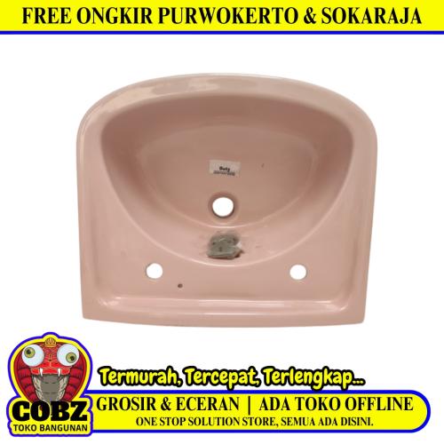 38 CM x  X 25 CM / DUTY Wastafel Tempat Cuci Tangan Pink Keramik