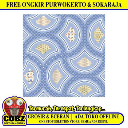 25 CM x 25 CM / UNO NOBU Keramik Lantai Kamar Mandi Matte Blue Dus