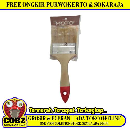 3 IN / MOTO Kuas Cat Tembok Kayu Besi Air Acyrlic Paint Brush