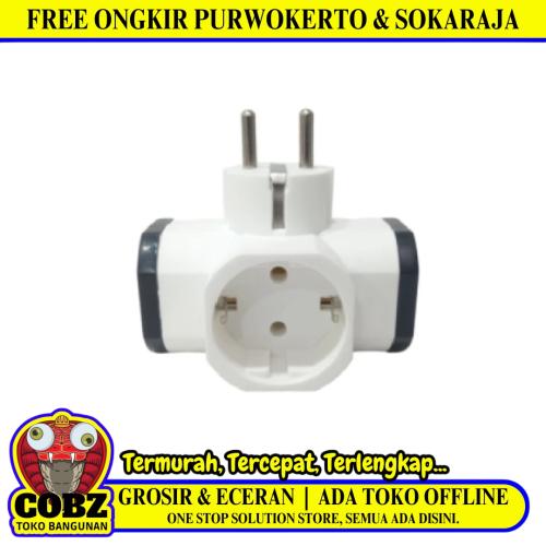 3 LUBANG / LOYAL Steker Stop Kontak Colokan Serbaguna 3 in 1