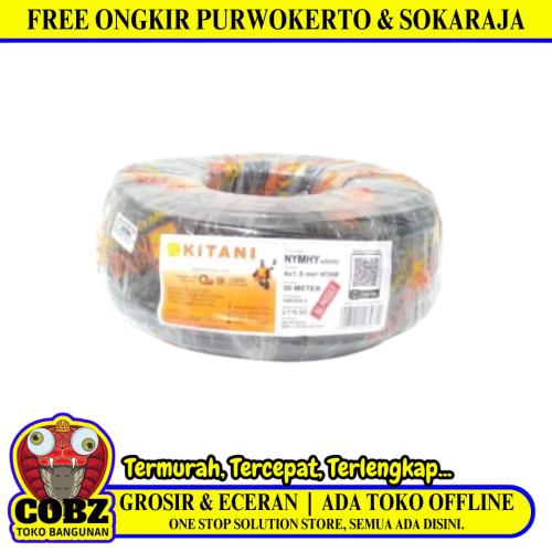 4 INTI x 1.5 MM x 50 M / KITANI NYMHY Serabut Kabel Tembaga SNI Hitam Roll