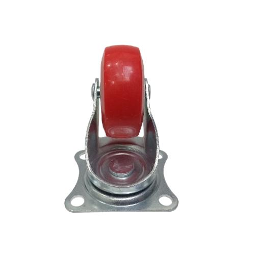 2 1/2 IN / TM Roda Hidup Trolly Non Rem Plat Nylon Merah
