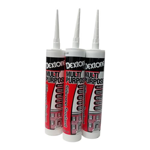 300 ML / DEXTONE MULTI PURPOSE Lem Silicone Sealant Kaca Akrilik Acid Asam Botol - (Clear)