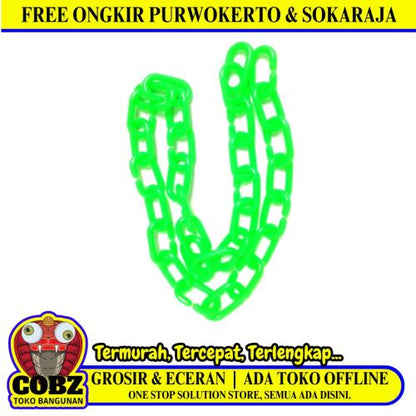 1/4 IN / TM Rantai Plastik PVC Talang Motor Anjing 6 MM Hijau Meter