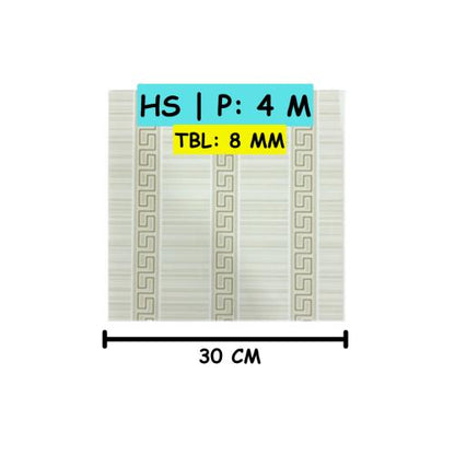 8 MM x 30 CM x 4 M / SHUNDA PLAFON K-9110 Plafon Gypsum GRC U PVC Hotstamping Lembar