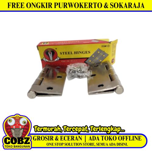 3 IN / COBRA Engsel Kupu Kupu Pintu Jendela Hinge Stainless Set