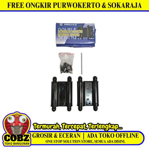 3 IN / FREDER Engsel Cowboy Koboi Bolak Balik Pintu Kabinet Hitam Set
