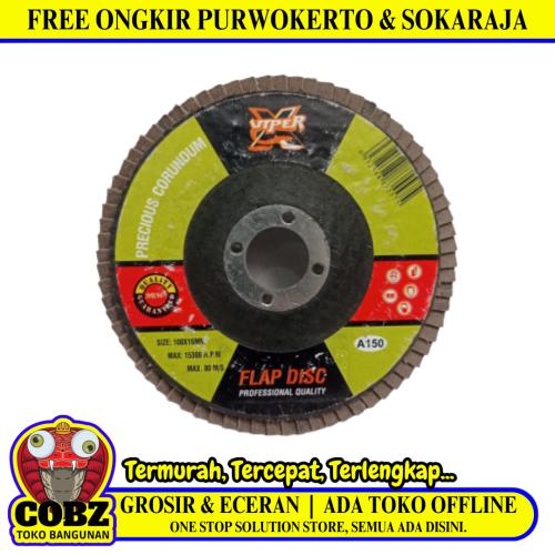 4 IN x GRIT 150 / VIPER Flap Disc Mata Gerinda Amplas Susun Kipas