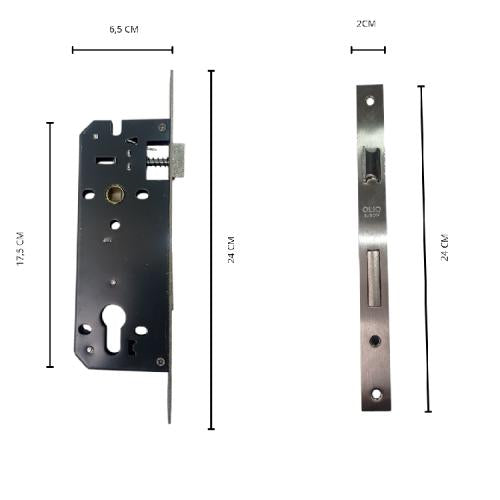 OLIQ L 01 SN / CP Handle Door Lock Tarikan Handle Kunci Pintu Besar Set