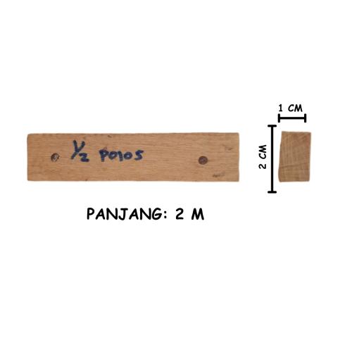 1 CM X 2 CM X 2 M / NM List Kayu Polos Cermin Pigura Pintu Batang