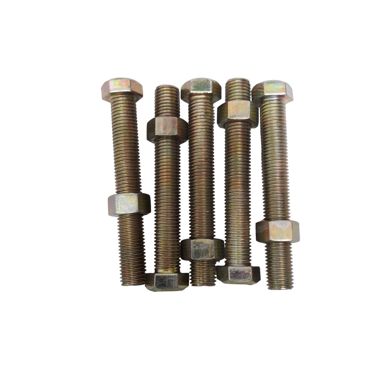 M 10 x 75 MM / TM Baut Mur Hexagon Bolt Nut Flat Head Kuning Biji