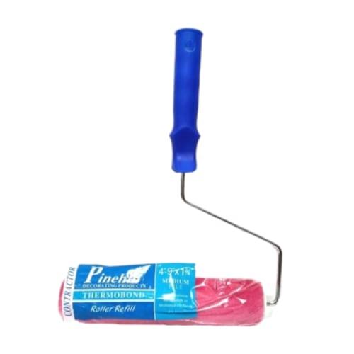 9 IN / PINEHILL Kuas Busa Roll Cat Tembok Kayu Besi Besar + Gagang Set