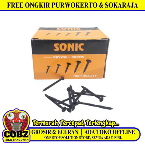 #6 X 2 IN / SONIC Sekrup Gypsum Screw Plafon Board GRC Hitam Dus