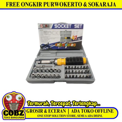 4 MM - 9 MM / HDT Mata Kunci Sok Shock Socket Wrench 41 Pcs Set