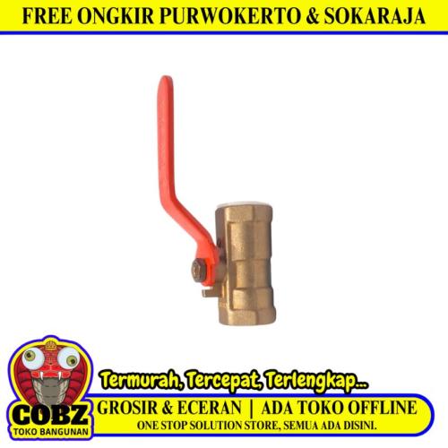 1/2 IN / HIOSHI Stop Kran Drat Dalam Ball Valve Engkol Kuningan