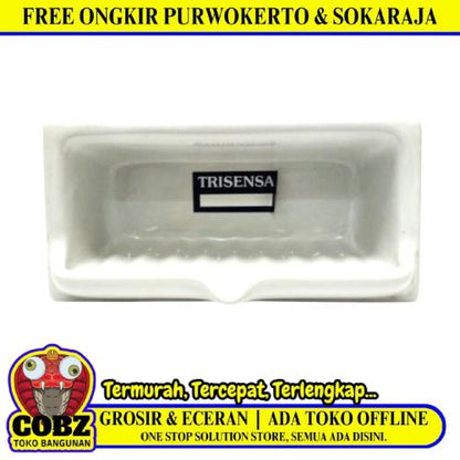 11 CM X 22 CM X 11 CM / TRISENSA Tempat Sabun Tanam Dinding Keramik Putih