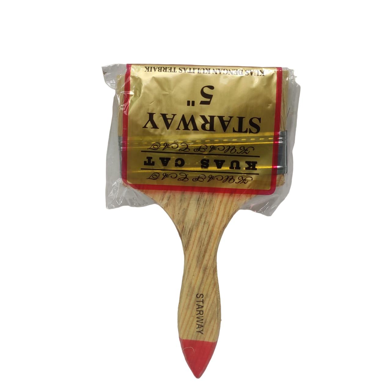 5 IN / STARWAY Kuas Cat Tembok Kayu Besi Air Acyrlic Paint Brush