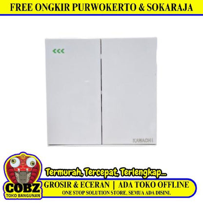 KAWACHI SW02 Saklar Ganda Double Seri 2 Gang Tanam IB Inbow Putih