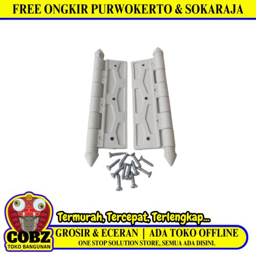 4 IN / TYRO Engsel Kupu Kupu Pintu Jendela Hinge Plastik PVC Putih Set