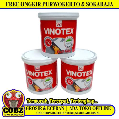 1 KG / VINOTEX Cat Dasar Plamir Tembok Sealer Primer Wood Paint Kaleng