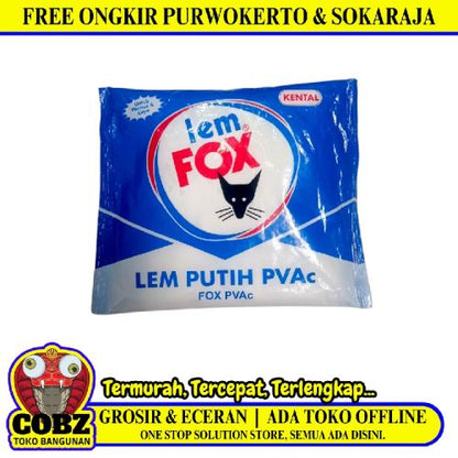 350 GR / FOX Lem Putih PVAc Untuk Kayu Kertas Campuran Plamir