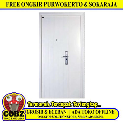 5 CM x 120 CM x 220 CM / FORTRESS PRIME 120.02 MOM & SON Pintu Kamar Mandi Baja White Set