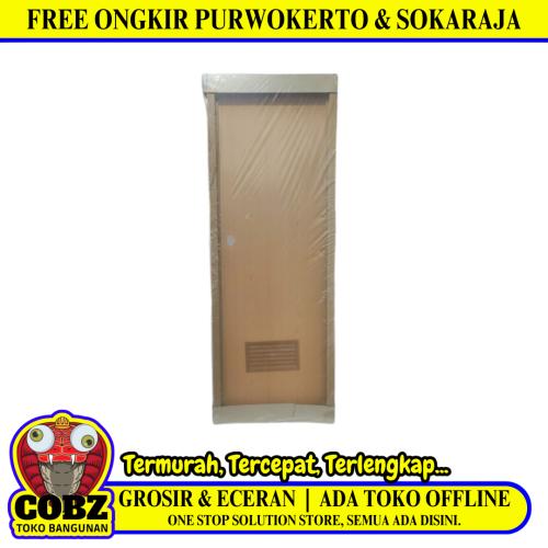 9.4 CM x 70 CM x 194 CM / TM Pintu Kamar Mandi PVC Kayu Coklat Set
