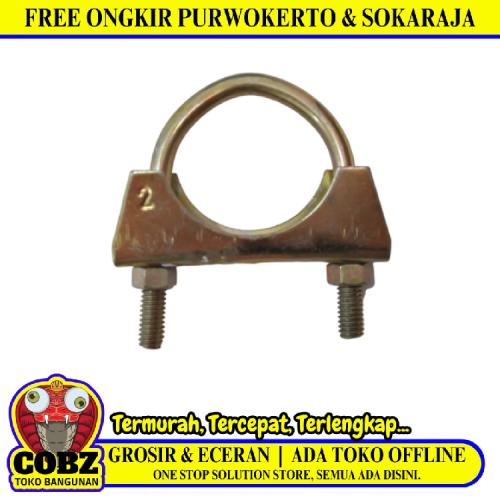 1 1/2 IN / TM Klem Pipa Bracket Knalpot Exhaust Clamp U Bolt Besi