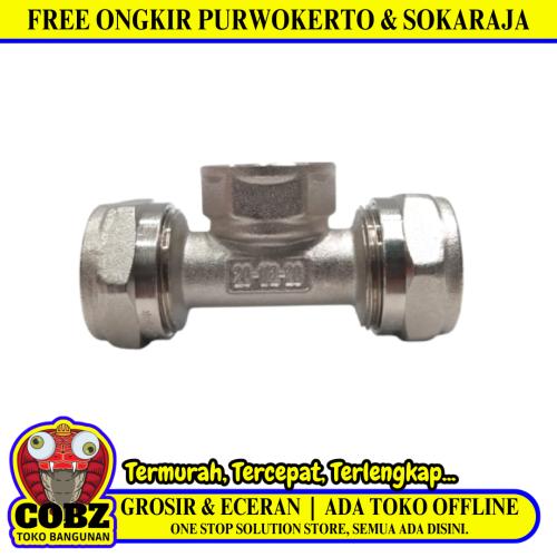 T 20 x 1/2 IN / FIDEM  Tee Selang Pex Drat Dalam Ke Pipa Stainless