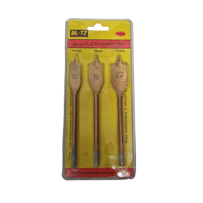 16 MM - 22 MM / BLITZ 01 Mata Bor Kayu Kipas Flat Wood Drill Bits Set