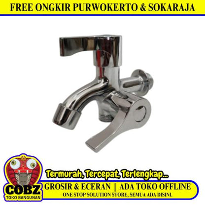 1/2 IN / BANO 108 Kran Air Cabang Double Shower Mesin Cuci Stainless