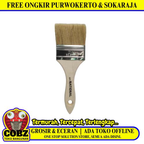 2 1/2 IN / CPT NATIONAL Kuas Cat Tembok Kayu Besi Air Acyrlic Paint Brush