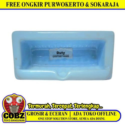 22 CM x 11 CM x 7.2 CM / DUTY SH - 22 Tempat Sabun Tanam Dinding Keramik Biru