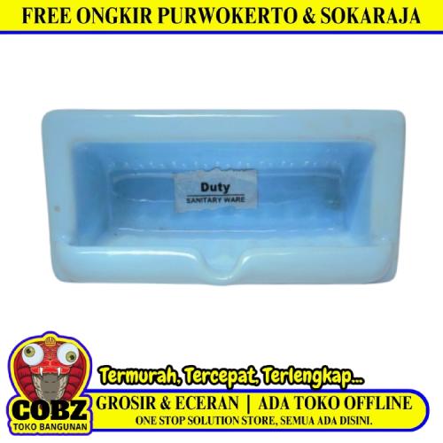 22 CM x 11 CM x 7.2 CM / DUTY SH - 22 Tempat Sabun Tanam Dinding Keramik Biru