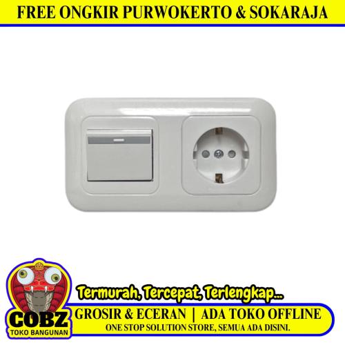 1 LUBANG / PANASONIC Stop Kontak + Saklar Single Tanam IB Inbow Putih