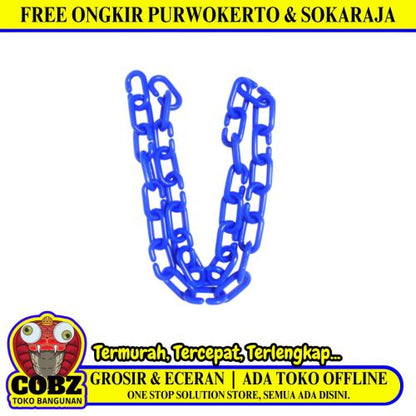 1/4 IN / TM Rantai Plastik PVC Talang Motor Anjing 6 MM Biru Meter