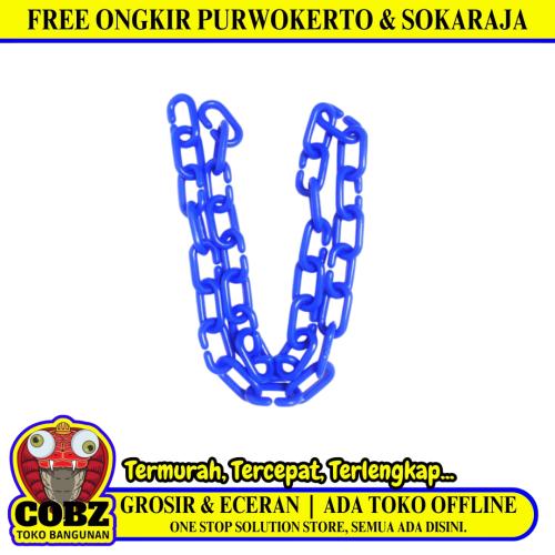 1/4 IN / TM Rantai Plastik PVC Talang Motor Anjing 6 MM Biru Meter