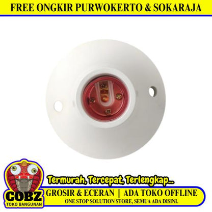 MIKOTEK MT 7526 Fitting Tempat Lampu Plafon Atap Tempel Bulat Besar Putih