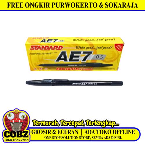 0.5 MM / STANDARD AE7 Ballpoint Hitam Pack