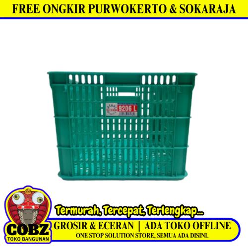 605 MM x 416 MM x 308 MM / ATARI 9206 L Krat Industri Keranjang Buah Rongga Green