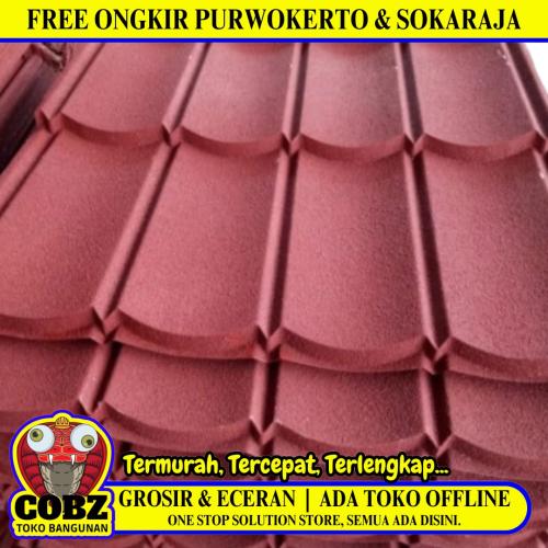 0.25 MM x 80 CM x 80 CM / TM Genteng Atap Metal Pasir Merah Lembar