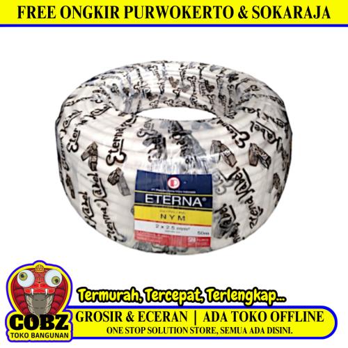 2 INTI x 2.5 MM x 50 M / ETERNA NYM Tunggal Kabel Tembaga SNI Putih Roll