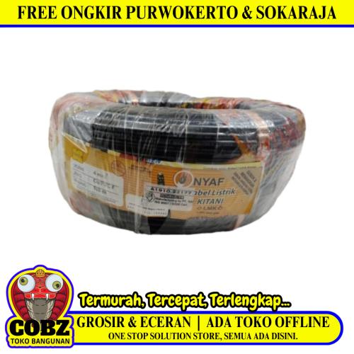 1 INTI x 4 MM x 100 M / KITANI NYA F Serabut Kabel Tembaga SNI Hitam Roll