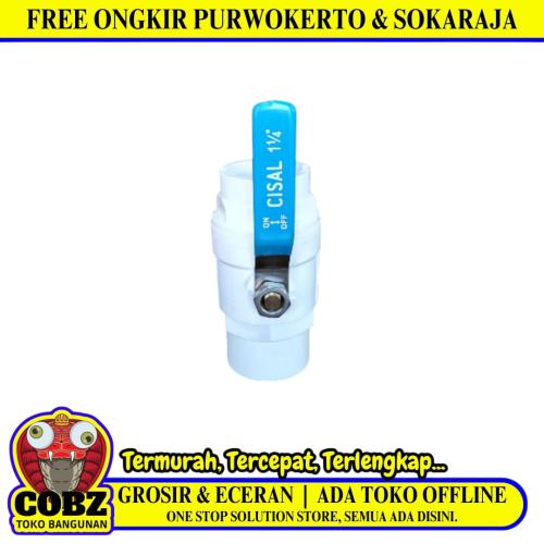 1 1/4 IN / CISAL Stop Kran Polos Ball Valve Engkol Plastik PVC